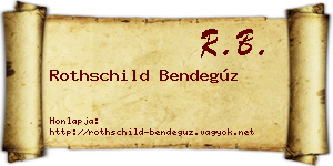 Rothschild Bendegúz névjegykártya